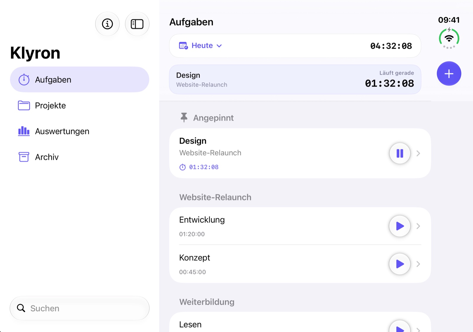 Innen: mehr Platz für deine Arbeit